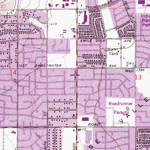 Topographic Map of Cross in the Desert United Methodist Church, AZ