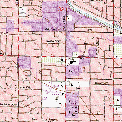 Topographic Map of Cross Roads United Methodist Church, AZ