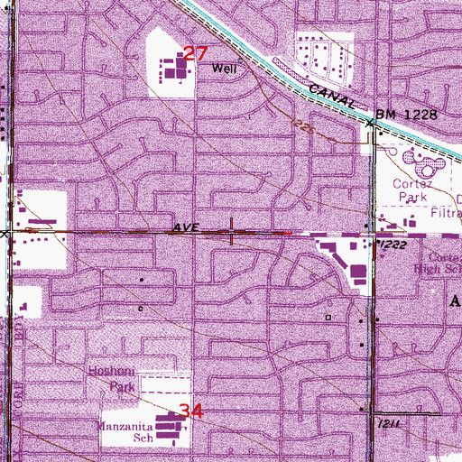 Topographic Map of Desert Chapel Church of Christ, AZ