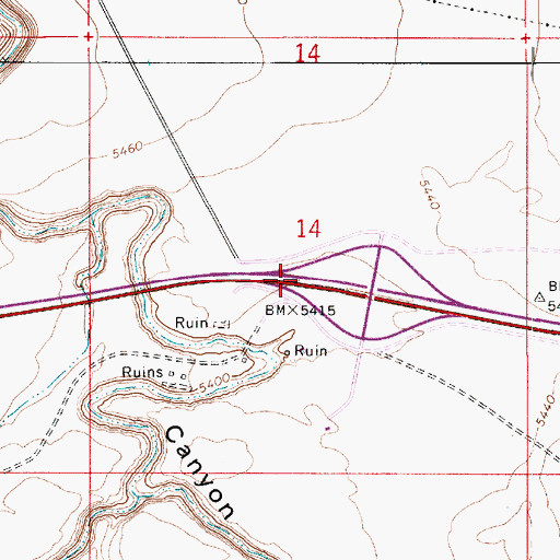 Topographic Map of Two Guns, AZ
