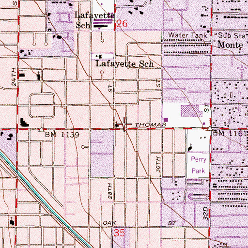 Topographic Map of Eastside Baptist Church, AZ