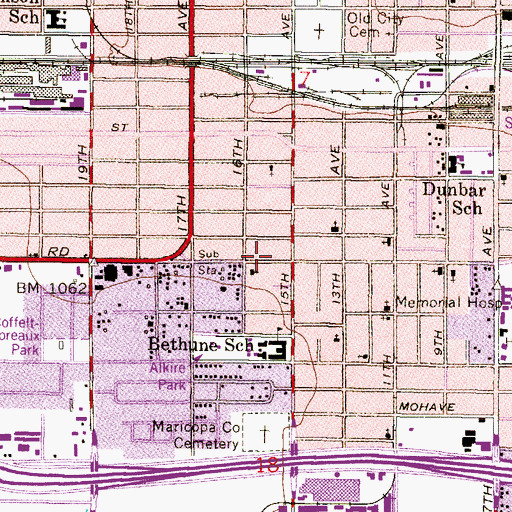 Topographic Map of Emmanuel Church of God in Christ, AZ