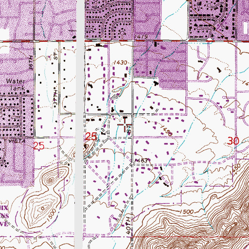 Topographic Map of Evangelical Sisterhood of Mary Church, AZ