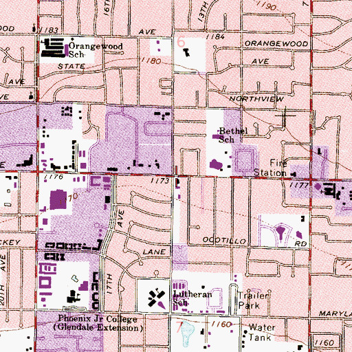 Topographic Map of Faith Assembly of God Church, AZ
