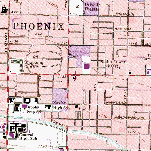 Topographic Map of Faith Lutheran Church, AZ