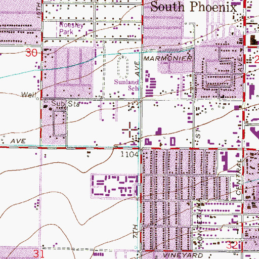 Topographic Map of Faith Missionary Baptist Church, AZ