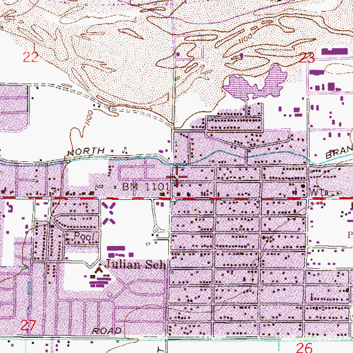 Topographic Map of Fellowship Pentecostal Evangelistic Center Church, AZ