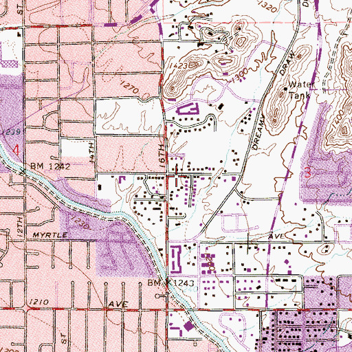 Topographic Map of First Apostolic Lutheran Church, AZ