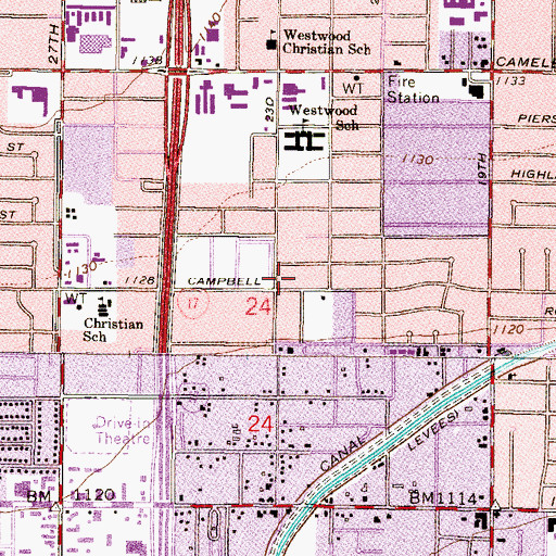 Topographic Map of First Arabic Baptist Church, AZ