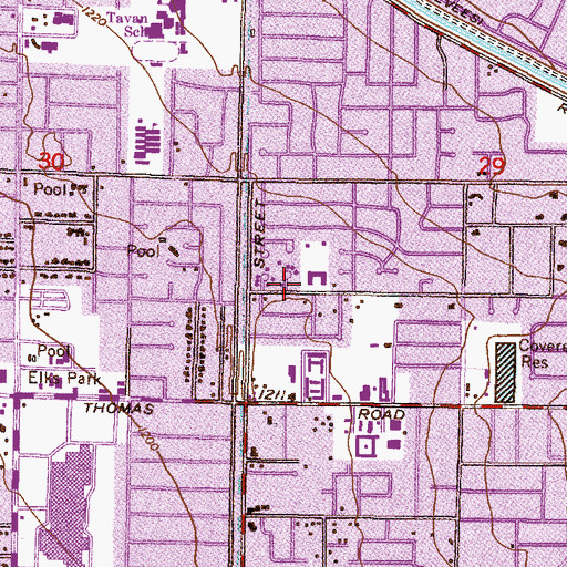 Topographic Map of First Chinese Baptist Church, AZ