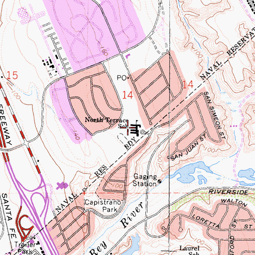 Topographic Map of North Terrace Elementary School, CA