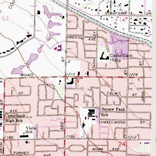 Topographic Map of Biltmore Bible Day Care Center, AZ