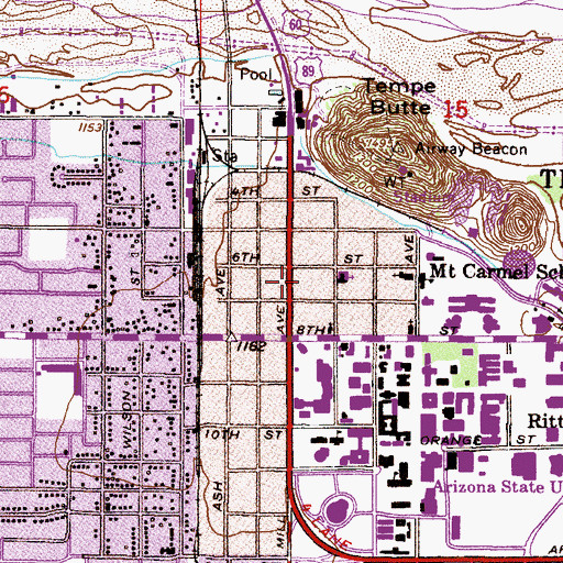 Topographic Map of Brickyard Engineering Building, AZ