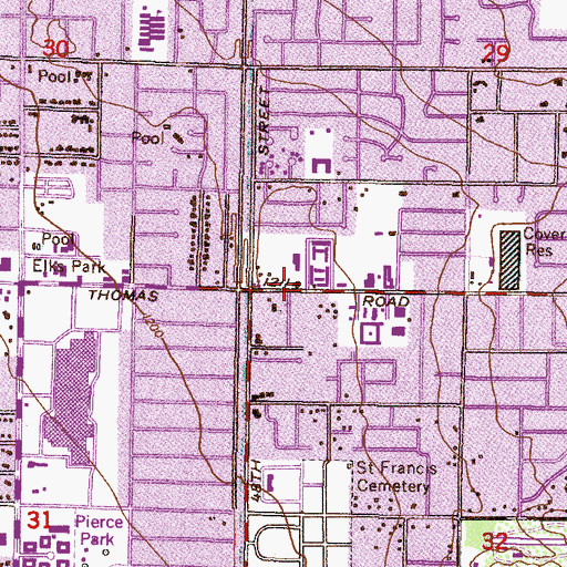 Topographic Map of Creighton Childrens Center, AZ