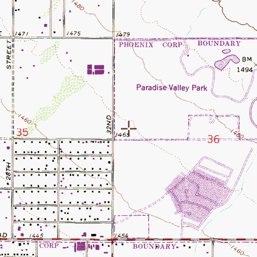 Topographic Map of George L Campbell Library, AZ