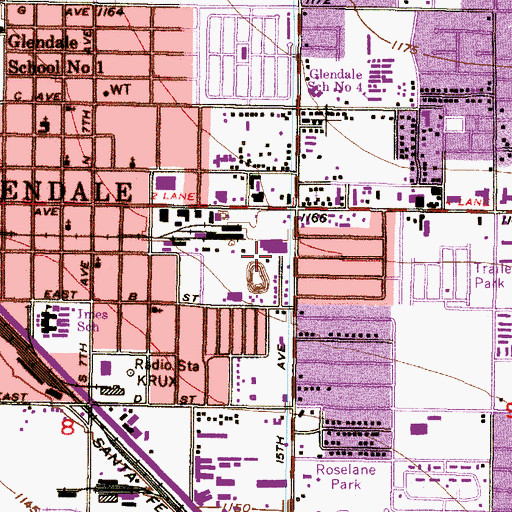 Topographic Map of Glendale Family Health Center, AZ