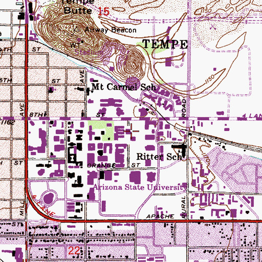 Topographic Map of Goldwater Center, AZ