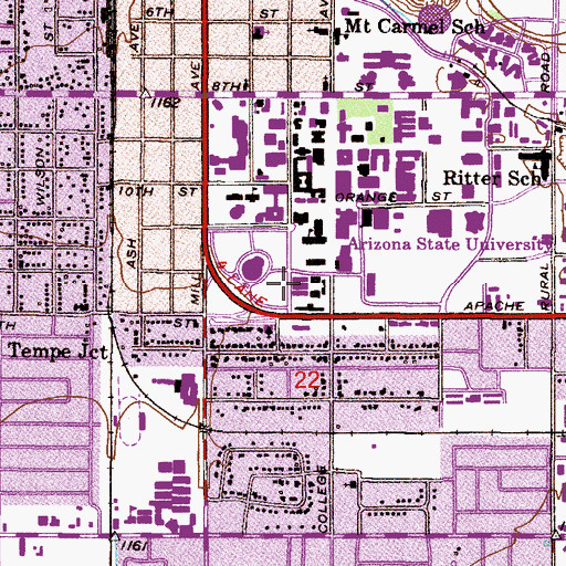 Topographic Map of Guest Hall, AZ