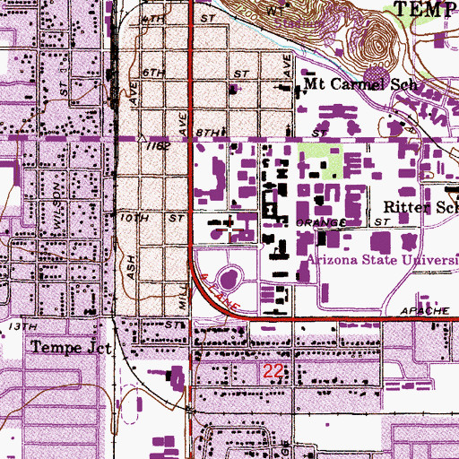 Topographic Map of H B Farmer Building, AZ
