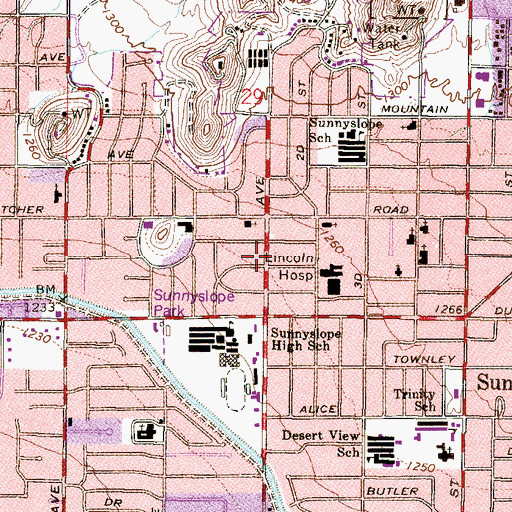 Topographic Map of John C Lincoln Community Health Center, AZ