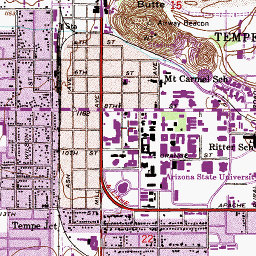 Topographic Map of L S Neeb Hall, AZ