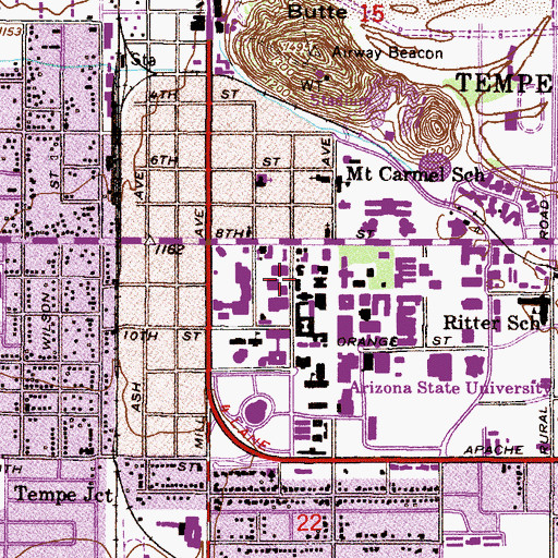 Topographic Map of Lyceum Theatre, AZ