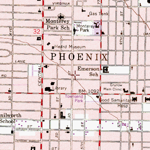 Topographic Map of Maricopa County Medical Society Medical Library, AZ