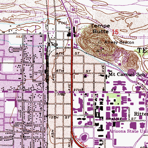 Topographic Map of Mitchell Government Center, AZ