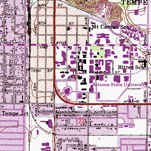 Topographic Map of Moeur Building, AZ