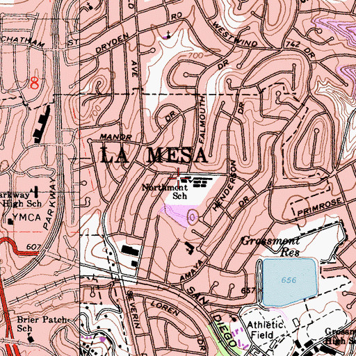 Topographic Map of Northmont Elementary School, CA