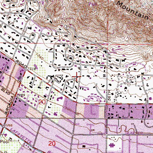 Topographic Map of Mount Claret Center, AZ
