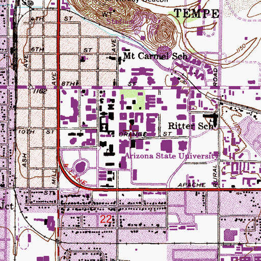 Topographic Map of Murdock Lecture Hall, AZ