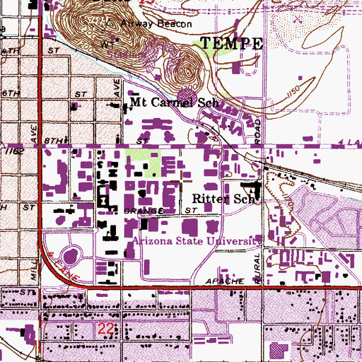 Topographic Map of Noble Science Library, AZ