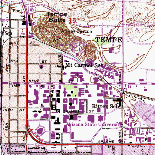 Topographic Map of Palo Verde East, AZ