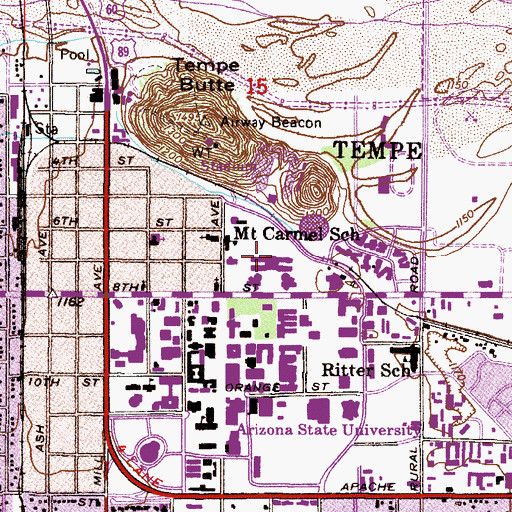 Topographic Map of Palo Verde Main, AZ