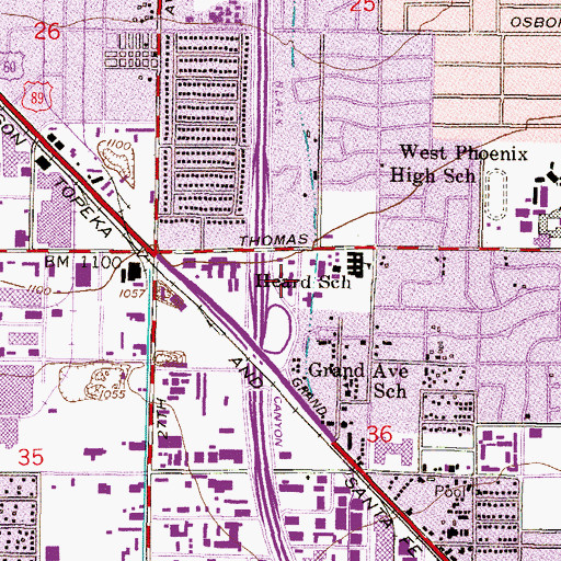 Topographic Map of Phoenix Fire Department Station 10, AZ