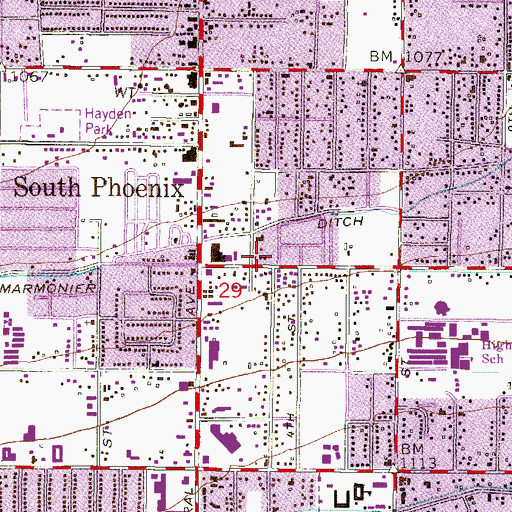 Topographic Map of Phoenix Fire Department Station 22, AZ