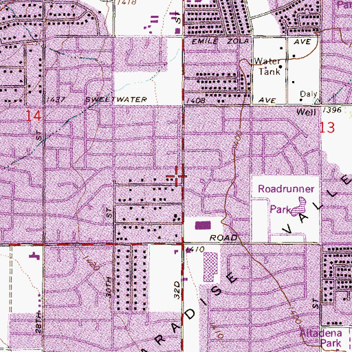 Topographic Map of Phoenix Fire Department Station 27, AZ