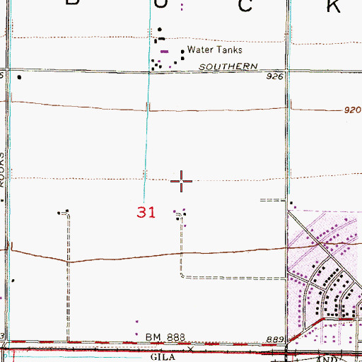 Topographic Map of Bales Elementary School, AZ