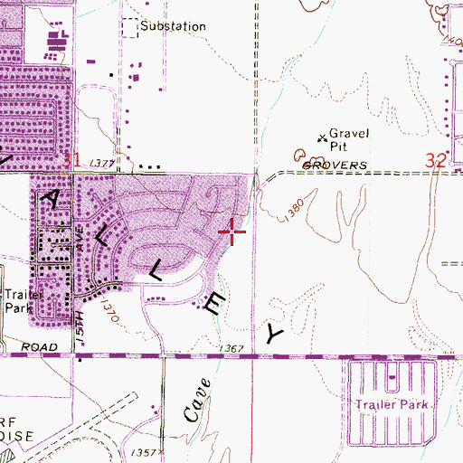 Topographic Map of Hearn Academy, AZ