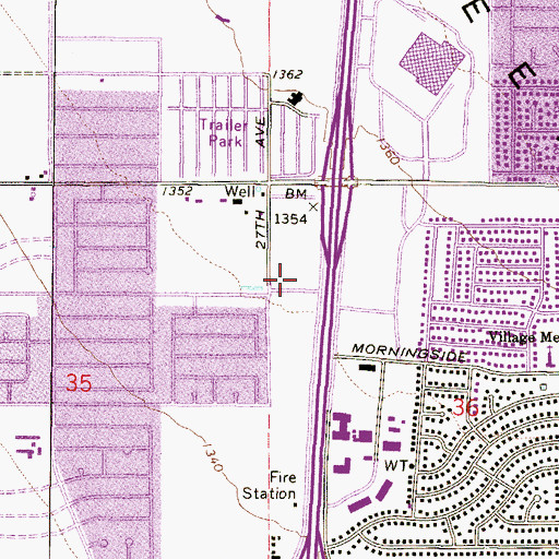 Topographic Map of Bell Canyon Charter School, AZ