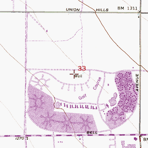 Topographic Map of Bellair Elementary School, AZ