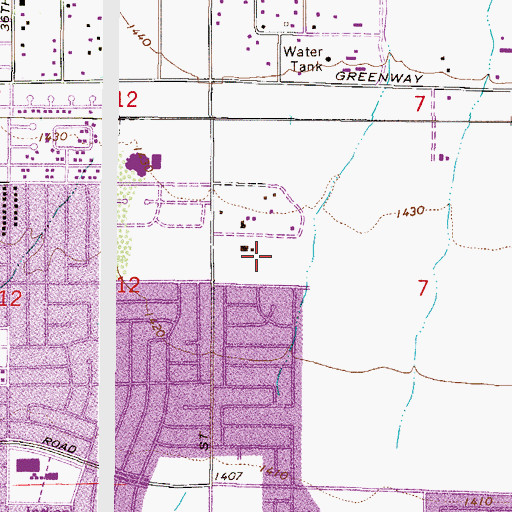 Topographic Map of Benchmark School, AZ