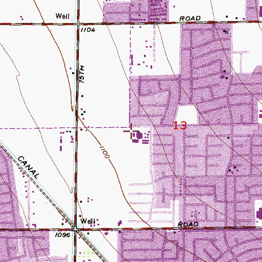 Topographic Map of Bicentennial North School, AZ