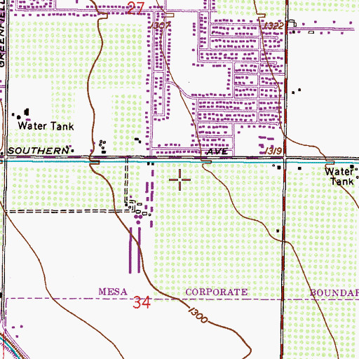 Topographic Map of Brimhall Junior High School (historical), AZ