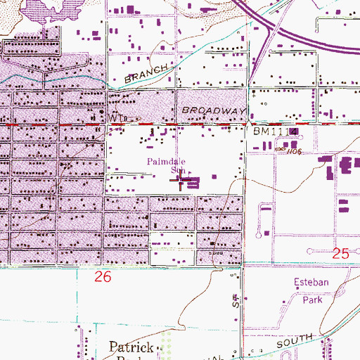 Topographic Map of George B Brooks Academy, AZ
