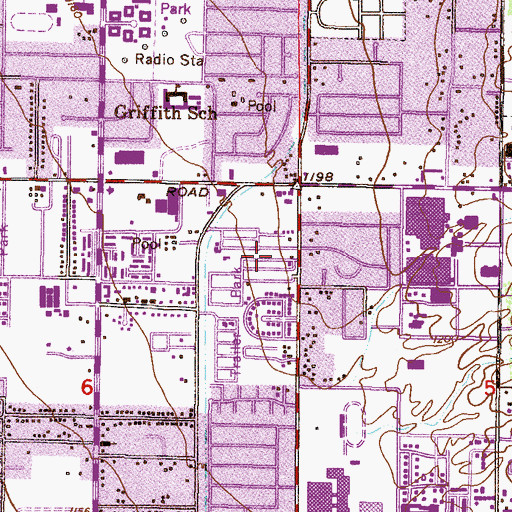 Topographic Map of Brunson - Lee Elementary School, AZ