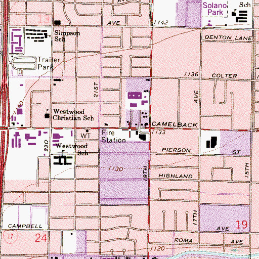 Topographic Map of C Doby Middle School, AZ