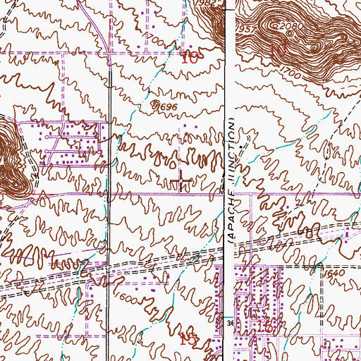Topographic Map of Cambridge Academy - Mesa Campus, AZ