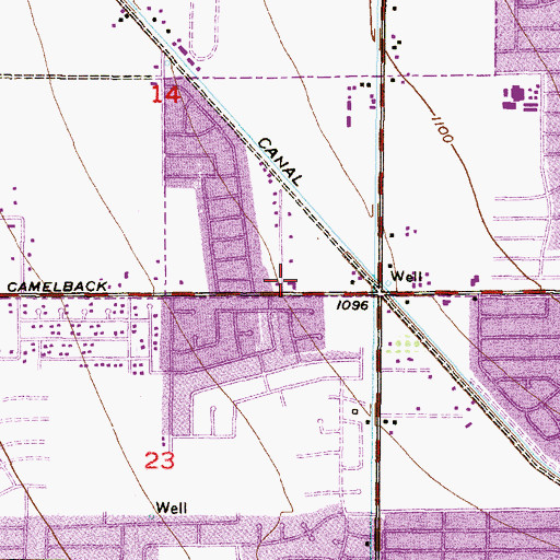 Topographic Map of Camelback Academy, AZ